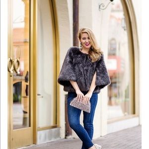 Banana Republic faux fur cape small